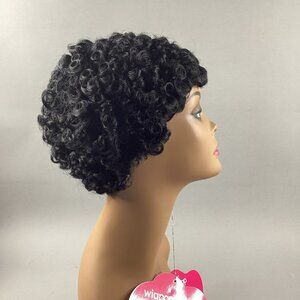 Peony Short Curly #1 Jet Black Synthetic Full Wig